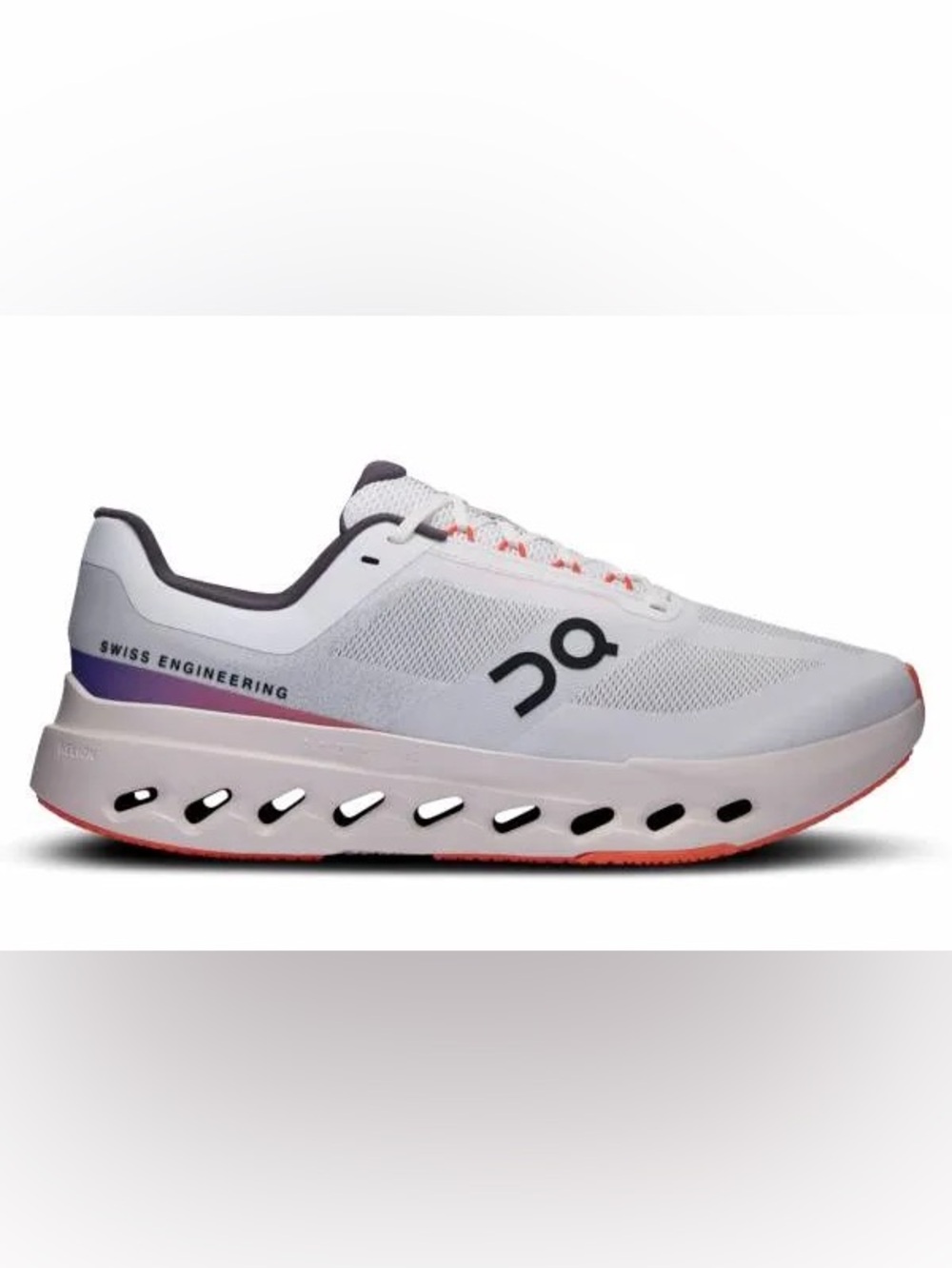 On Running Cloudsurfer Women's White Running Shoes with Orange Accents
